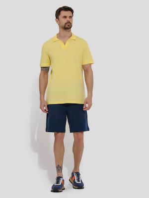 TRM201-27 Пижама (футболка+шорты) мужская желтый+50% хлопок, 50% модал/100% хлопок