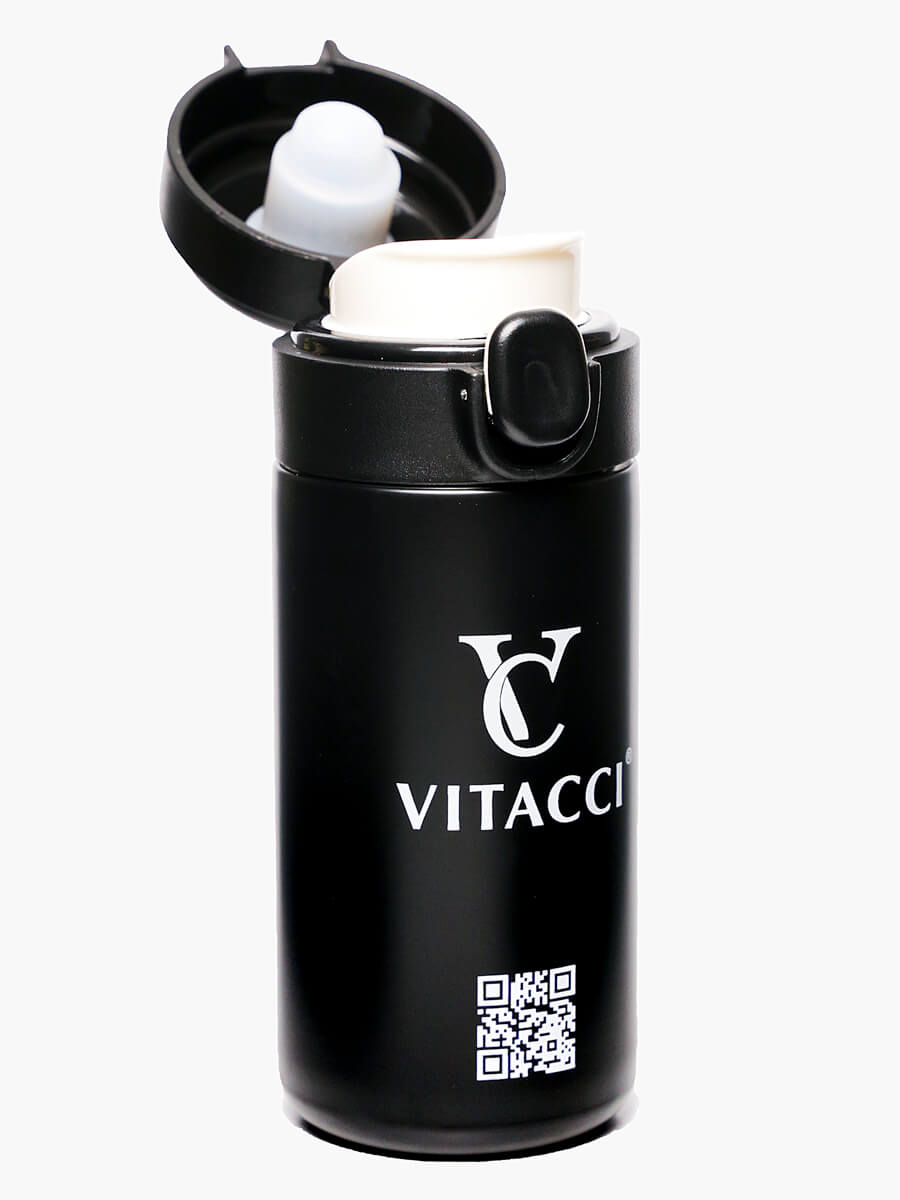 Термокружка брендированная VITACCI, черный, 320 мл
