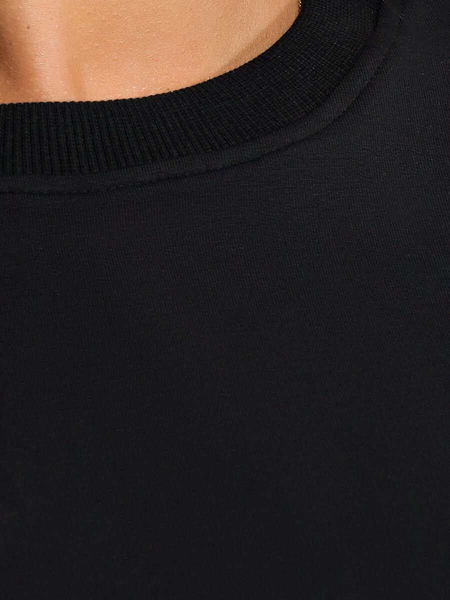 SP888-8 Костюм спортивный (футболка+шорты) женский черный+95% хлопок, 5% эластан