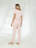 TR2346-14 Пижама (футболка+брюки) женская розовый+94% вискоза, 6% эластан