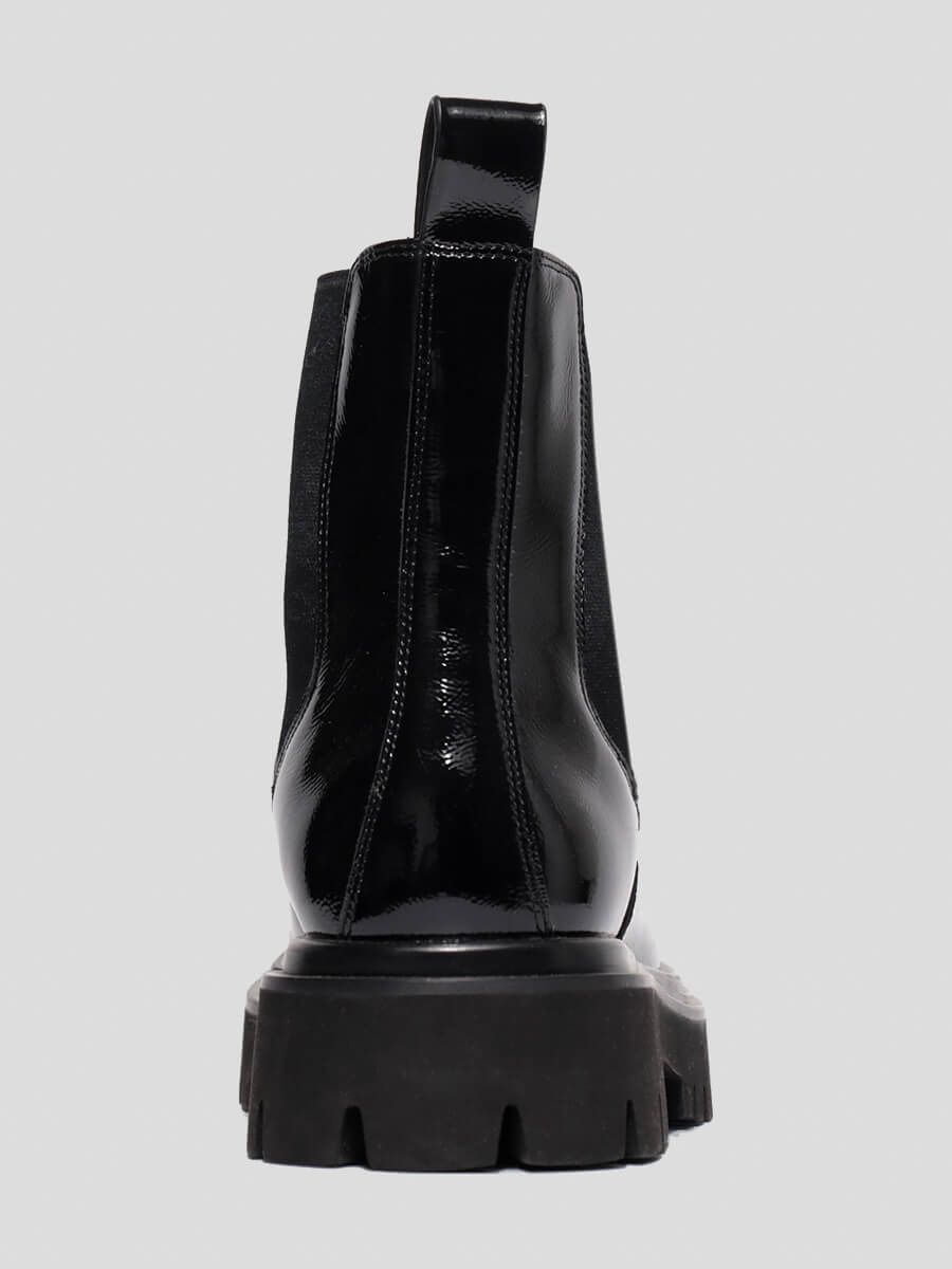 1820328 Ботинки женский черный+натуральный наплак