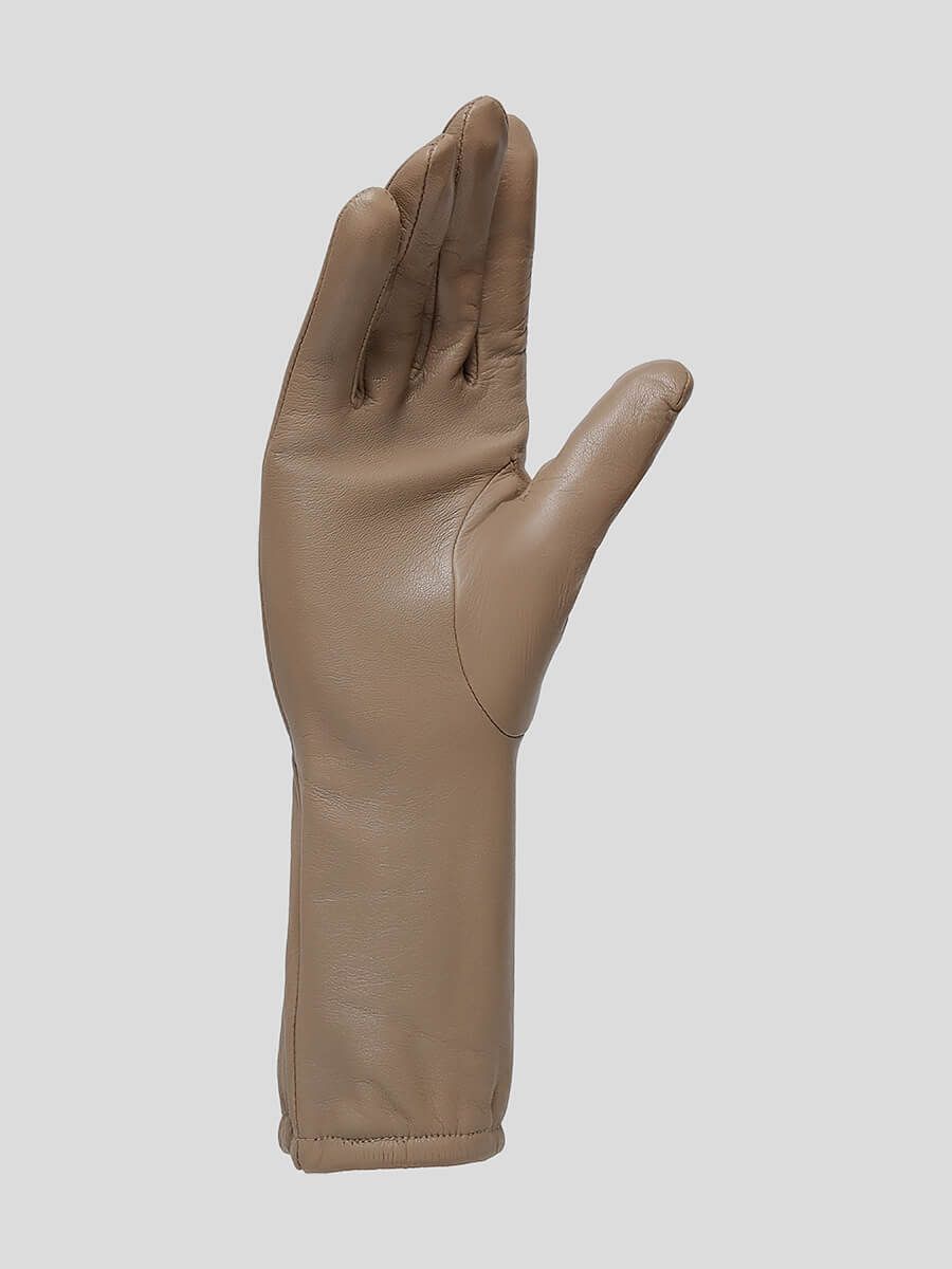 GL22015-08 Перчатки женский бежевый+натуральная кожа