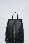 V2570L-01 Рюкзак женский черный+натуральная кожа