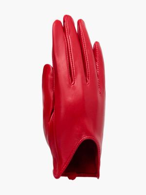 GL23004-03 Перчатки женский красный+натуральная кожа