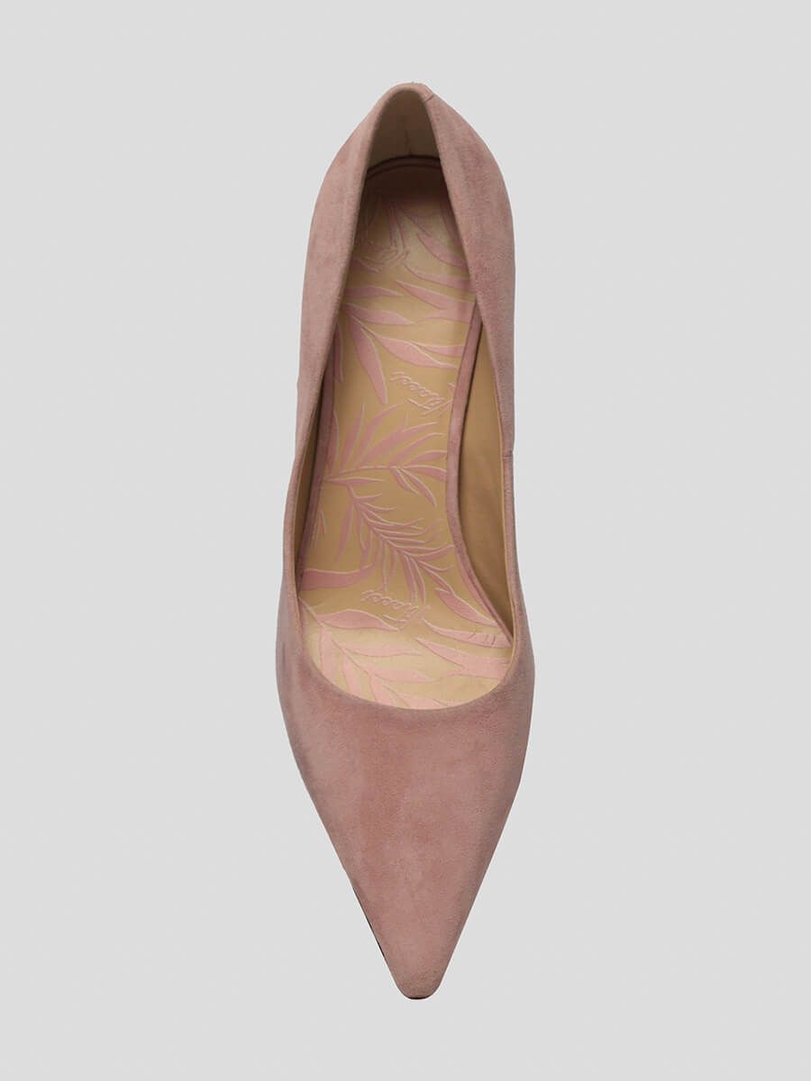 1492567-1 Туфли женский розовый+натуральный велюр
