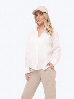 EF24015-02 Рубашка женская белый+100% лён