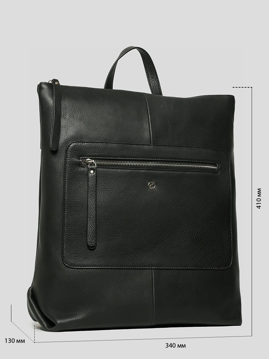 SU0203-01 Рюкзак женский черный+натуральная кожа