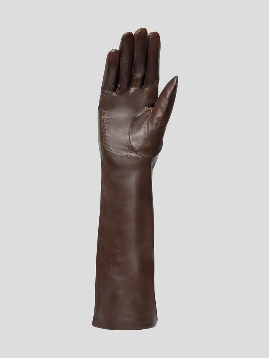 GL22017-04 Перчатки женский коричневый+натуральная кожа