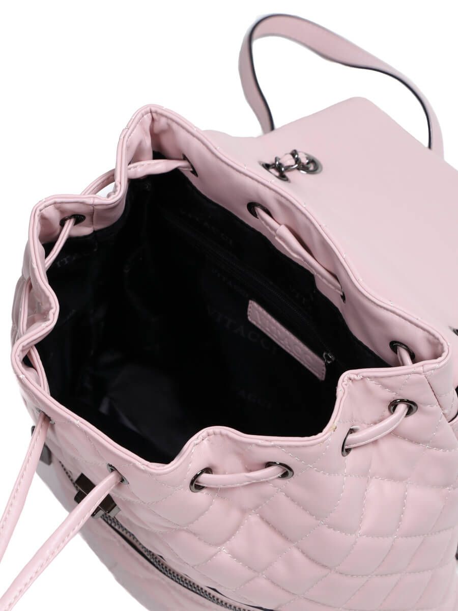 V2418 Рюкзак женский розовый+искусственная кожа