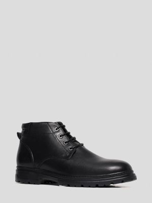 M80811M Ботинки мужской черный+натуральная кожа