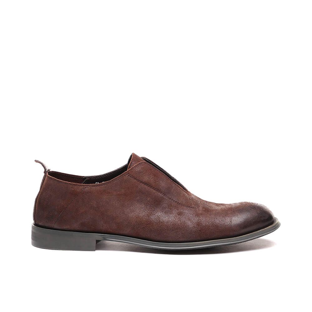 M251616 Туфли мужской коричневый+натуральный нубук