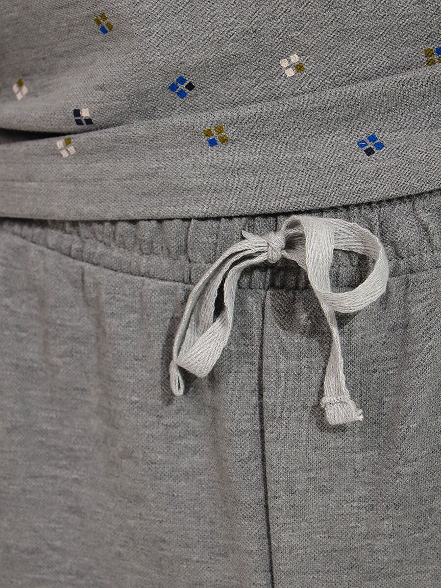 TRM503-07 Пижама (футболка+брюки) мужская серый+50% хлопок, 50% полиэстер