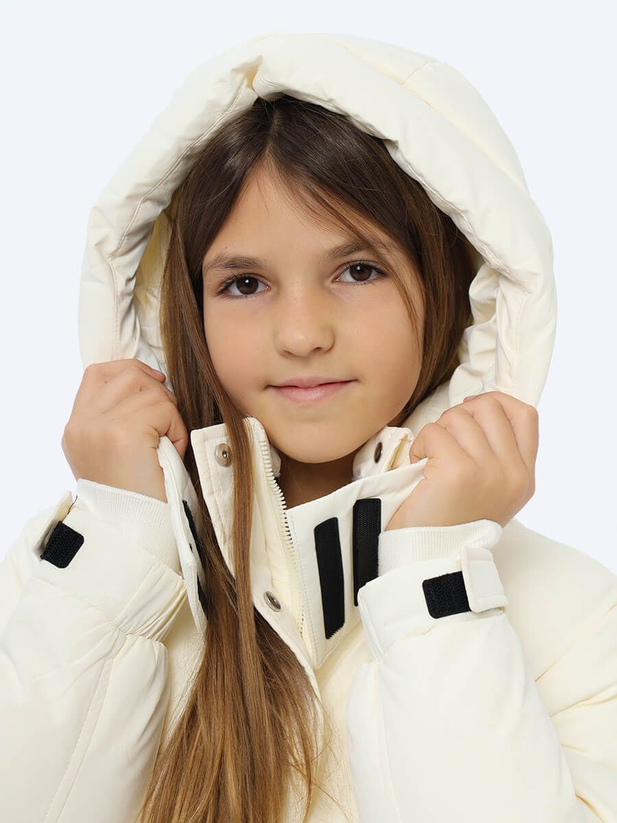 AN695-02 Куртка для девочек белый+100% полиэстер