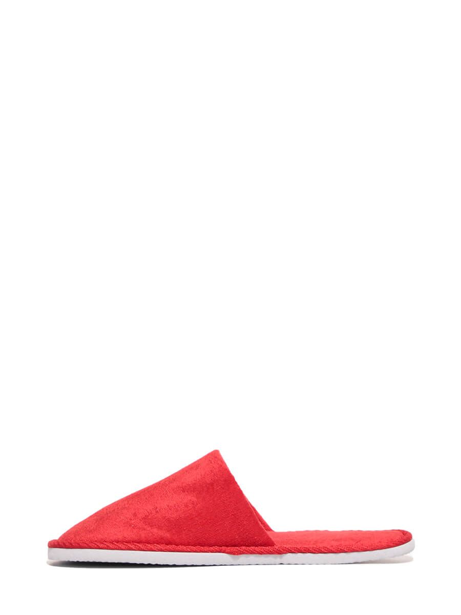 SLIP05 Тапочки унисекс красный+текстиль