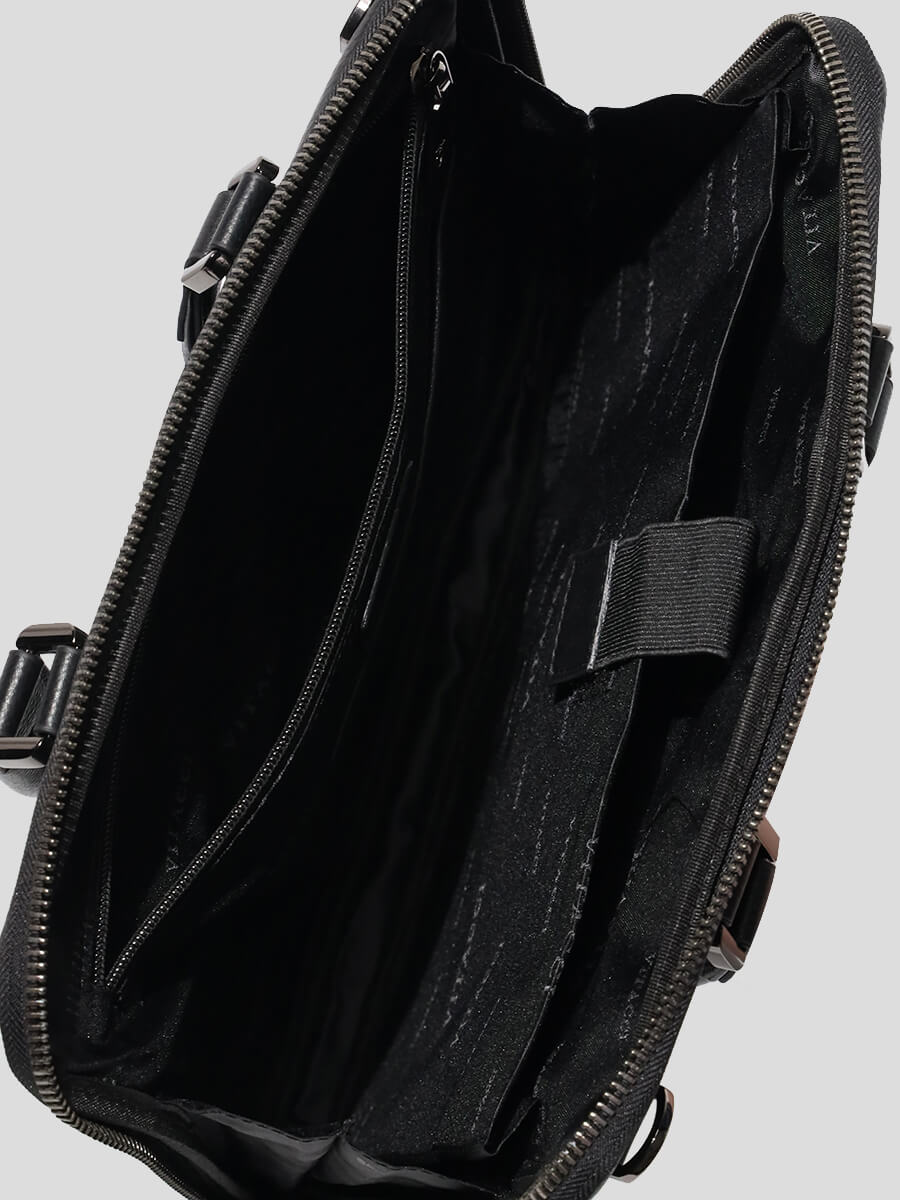 TA1407-01 Портфель мужской черный+натуральная кожа