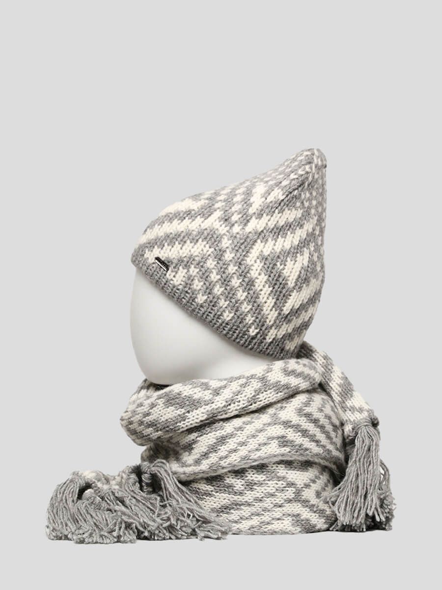 MT0006-07-K Комплект (шапка, шарф) женский серый+50% шерсть, 40% акрил, 10% альпака