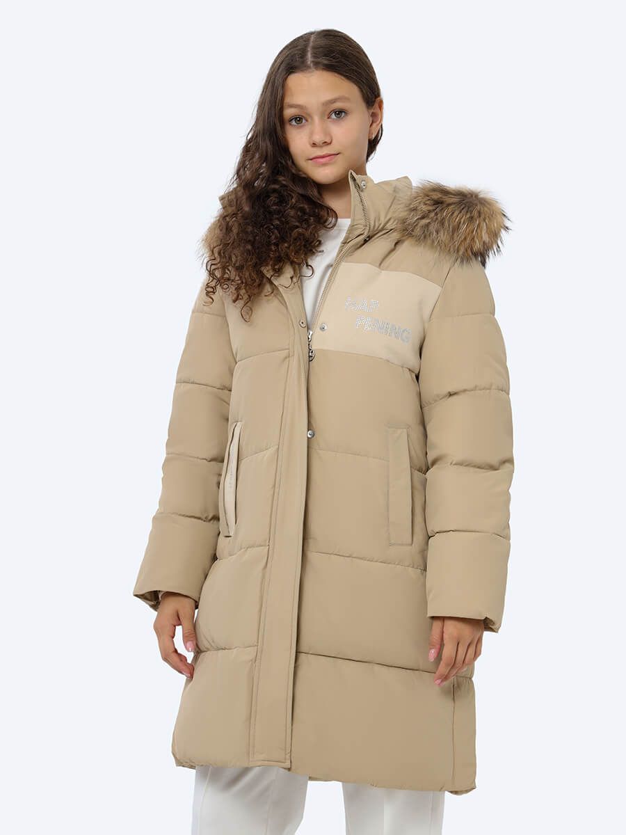 AN696-08 Куртка для девочек бежевый+100% полиэстер
