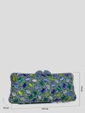 C0930-10 Клатч женский голубой+текстиль/стразы