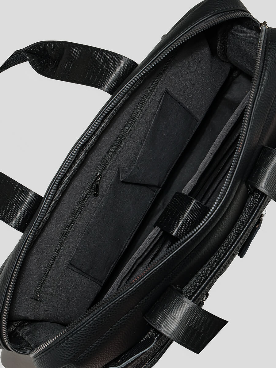 H0606-01 Портфель мужской черный+искусственная кожа