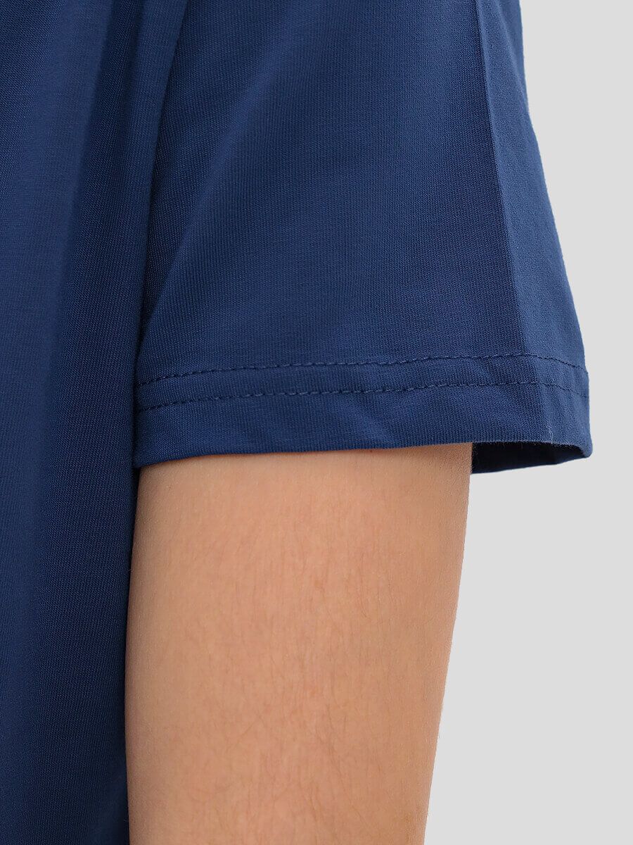 TO10944-05 Комплект спортивный (футболка+шорты) для мальчиков синий+94% х/б, 6% эластан