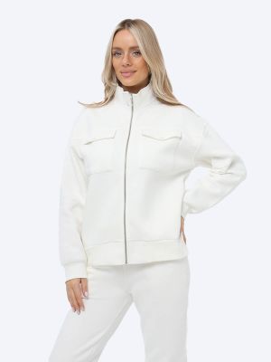 TE8060-09 Куртка спортивная женский молочный+80% хлопок, 20% полиэстер