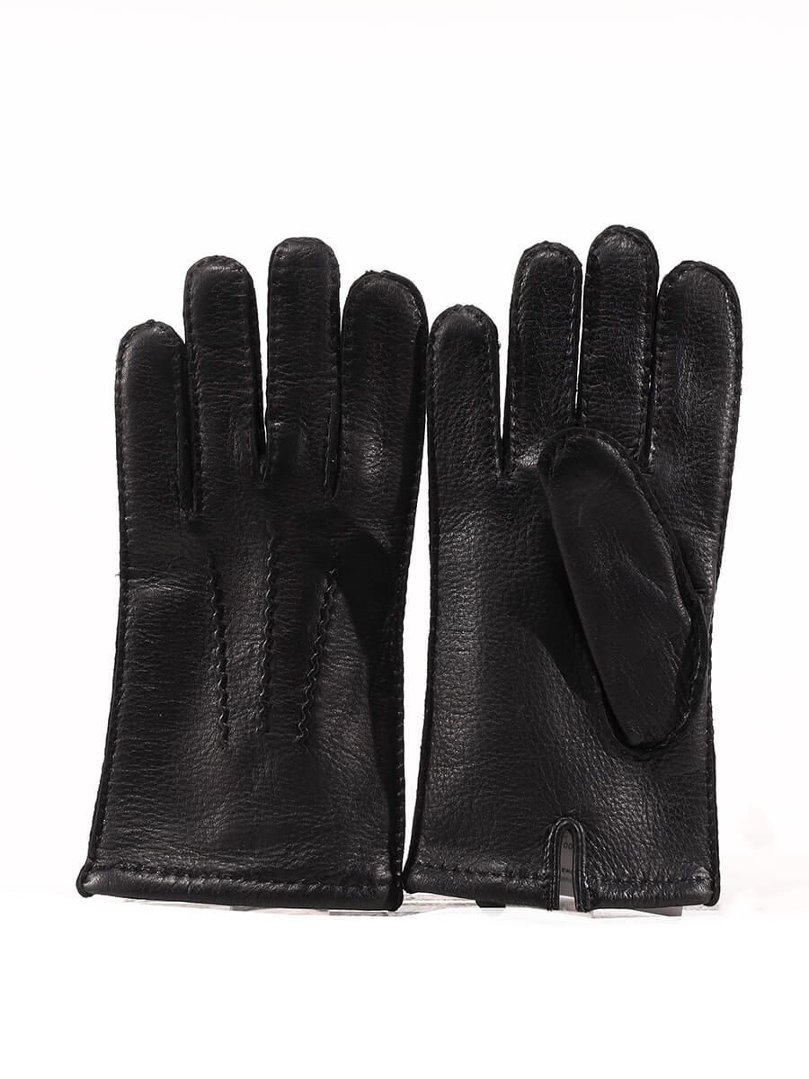 GL21033-01P Перчатки мужской черный+натуральная кожа