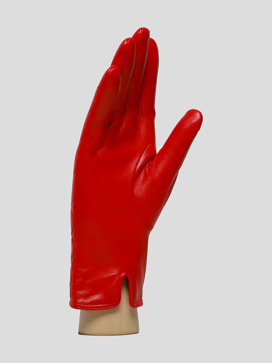 GL22012-03 Перчатки женский красный+натуральная кожа