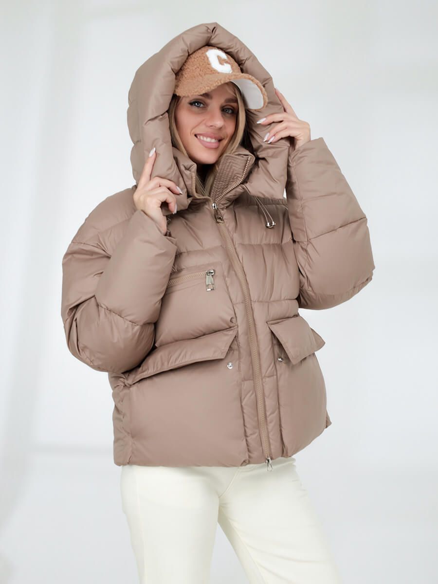 CLA115-08 Куртка женская бежевый+100% полиэстер