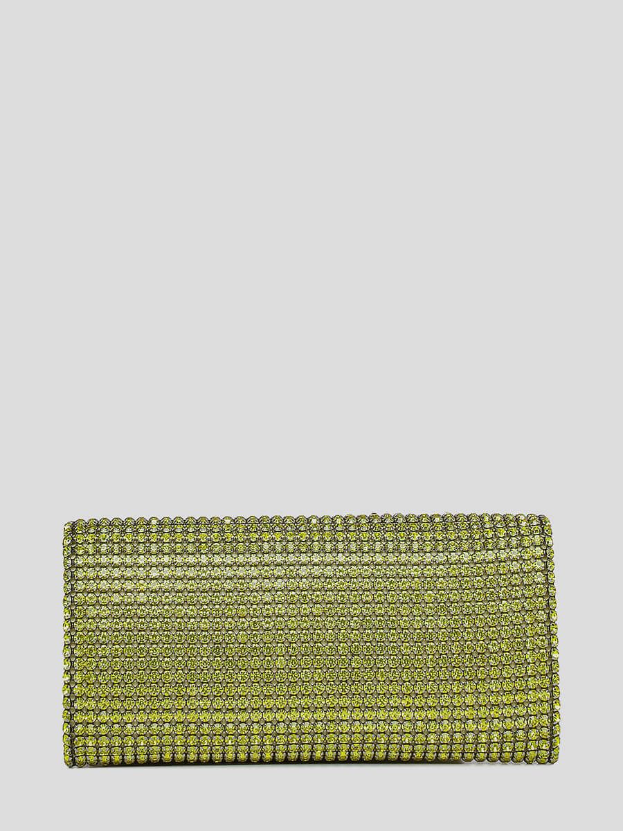 C0955-27 Клатч женский желтый+текстиль/стразы
