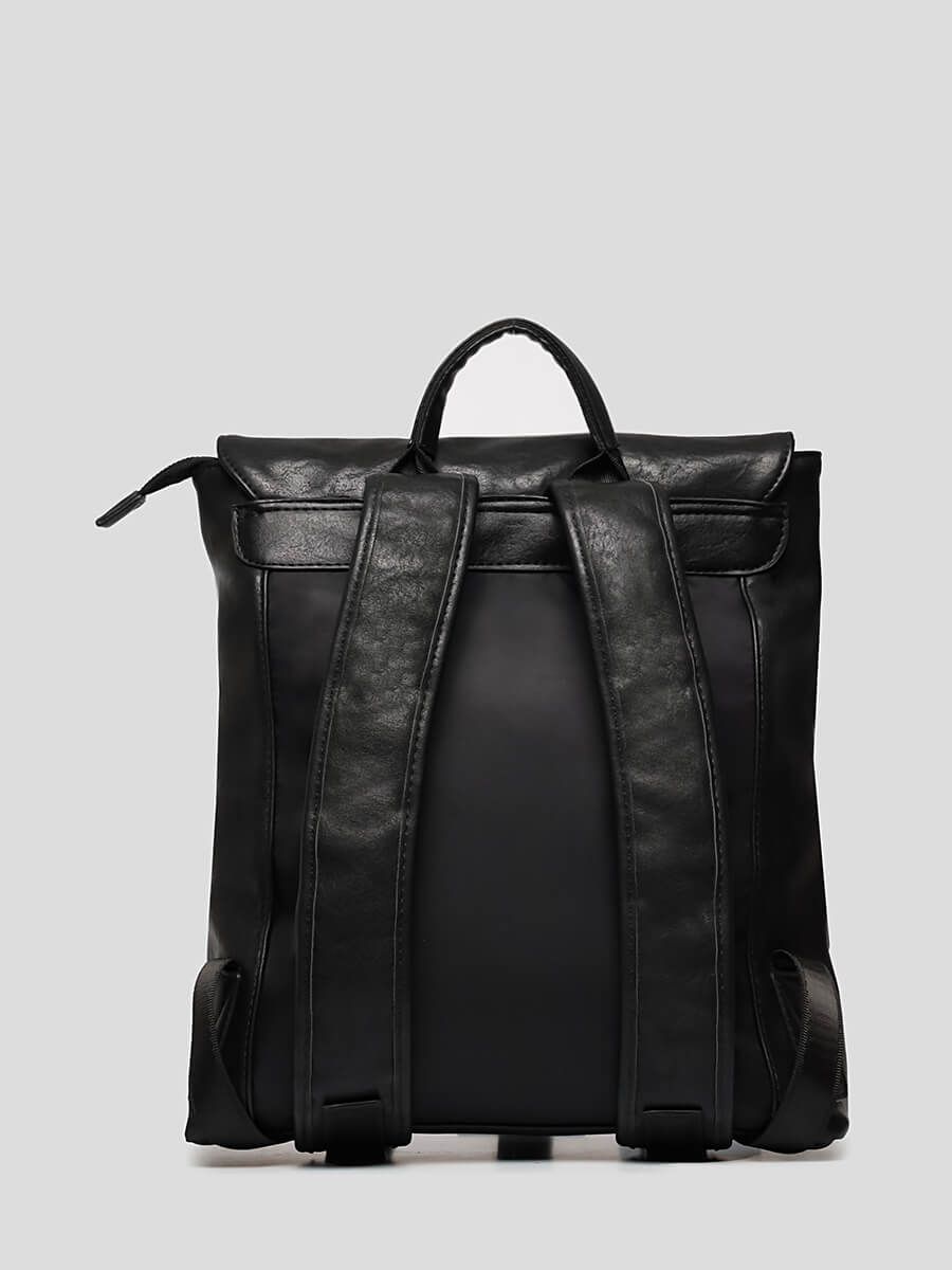 H0397-01 Рюкзак мужской черный+искусственная кожа