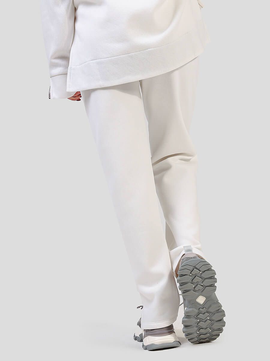 SP917915-02 Костюм спортивный (толстовка с капюшоном+брюки) женский белый+80% хлопок, 20% полиэстер