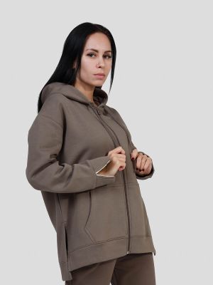 SP7916-04 Куртка спортивная женский коричневый+80% хлопок, 20% полиэстер