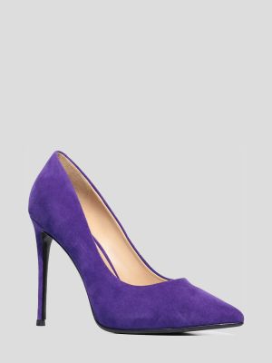 1852369 Туфли женский фиолетовый+натуральный велюр