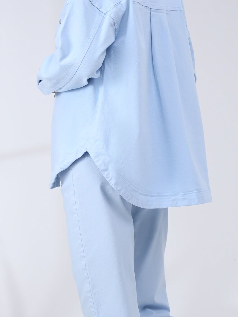 EF004-10-1 Куртка женская голубой+98% хлопок, 2% лайкра