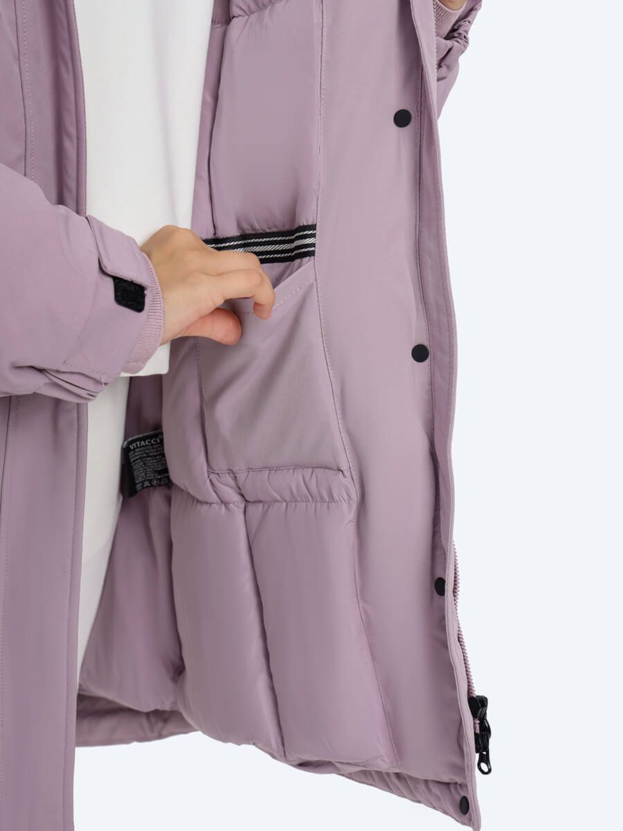 AN6208-16 Куртка для девочек фиолетовый+100% полиэстер