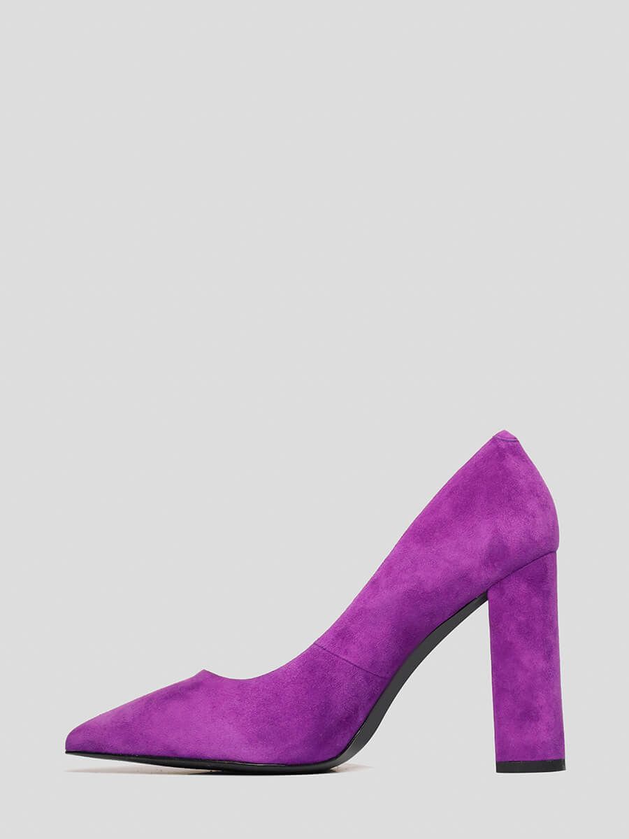 494535 Туфли женский фиолетовый+натуральный велюр