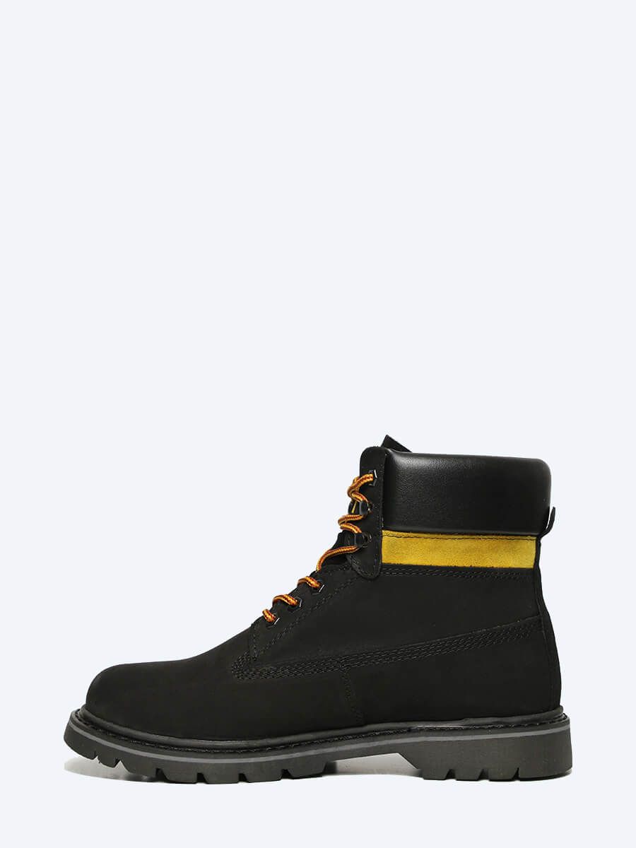 M375010 Ботинки мужской черный+натуральный нубук
