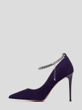1492907 Туфли женский фиолетовый+натуральный велюр