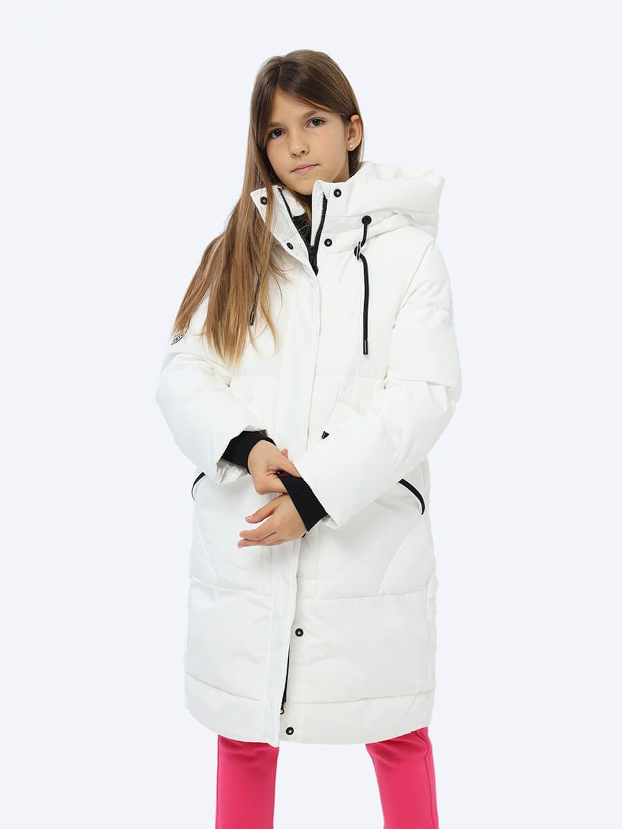AN6111-02 Куртка для девочек белый+100% полиэстер
