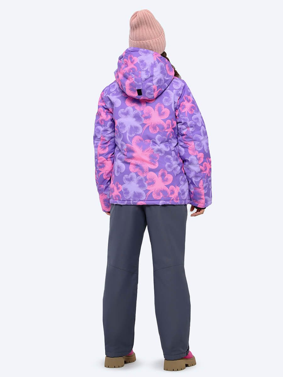 SE23001-16 Костюм детский (куртка+комбинезон) для девочек фиолетовый+100% полиэстер