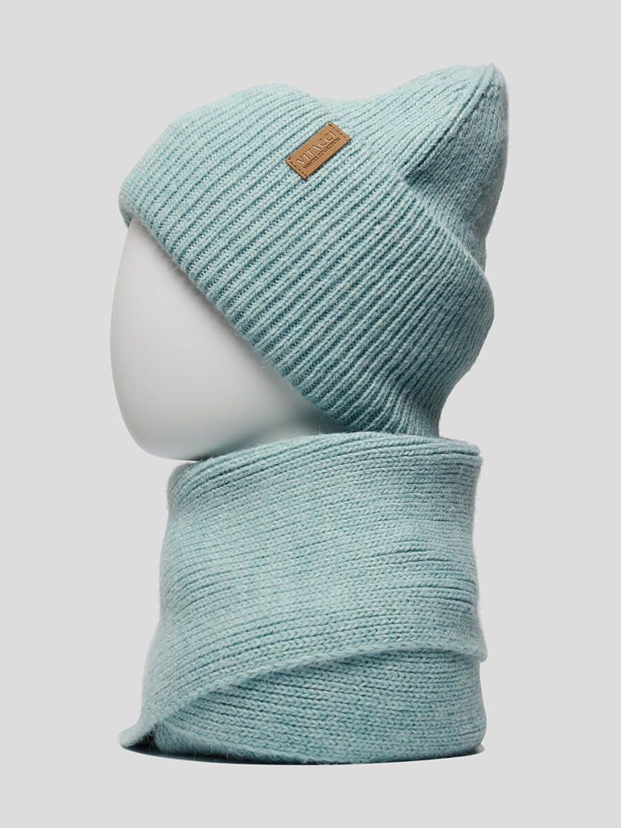 FG0050-10P Комплект (шапка, шарф) женский голубой+50% акрил, 30% шерсть, 20% альпака