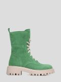 1847464 Ботинки женский зеленый+натуральный спилок
