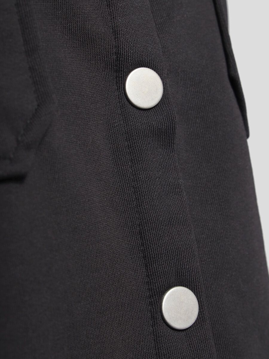 SP7671-01 Рубашка (блузон) трикотажная женский черный+80% хлопок, 20% полиэстер