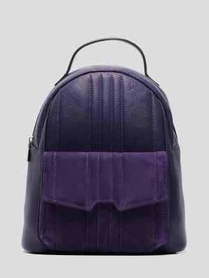 DB0211-16 Рюкзак женский фиолетовый+натуральная кожа/натуральный велюр
