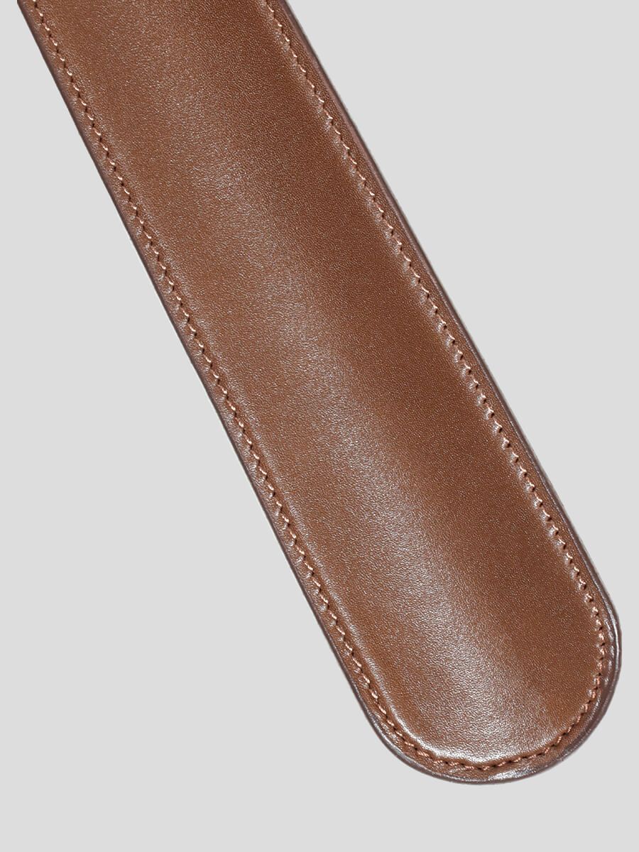 BNC02-SH Рожок для обуви коричневый (гладкий)+натуральная кожа