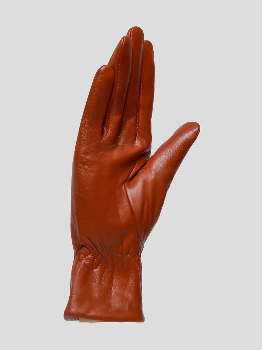 GL22013-13 Перчатки женский рыжий+натуральная кожа