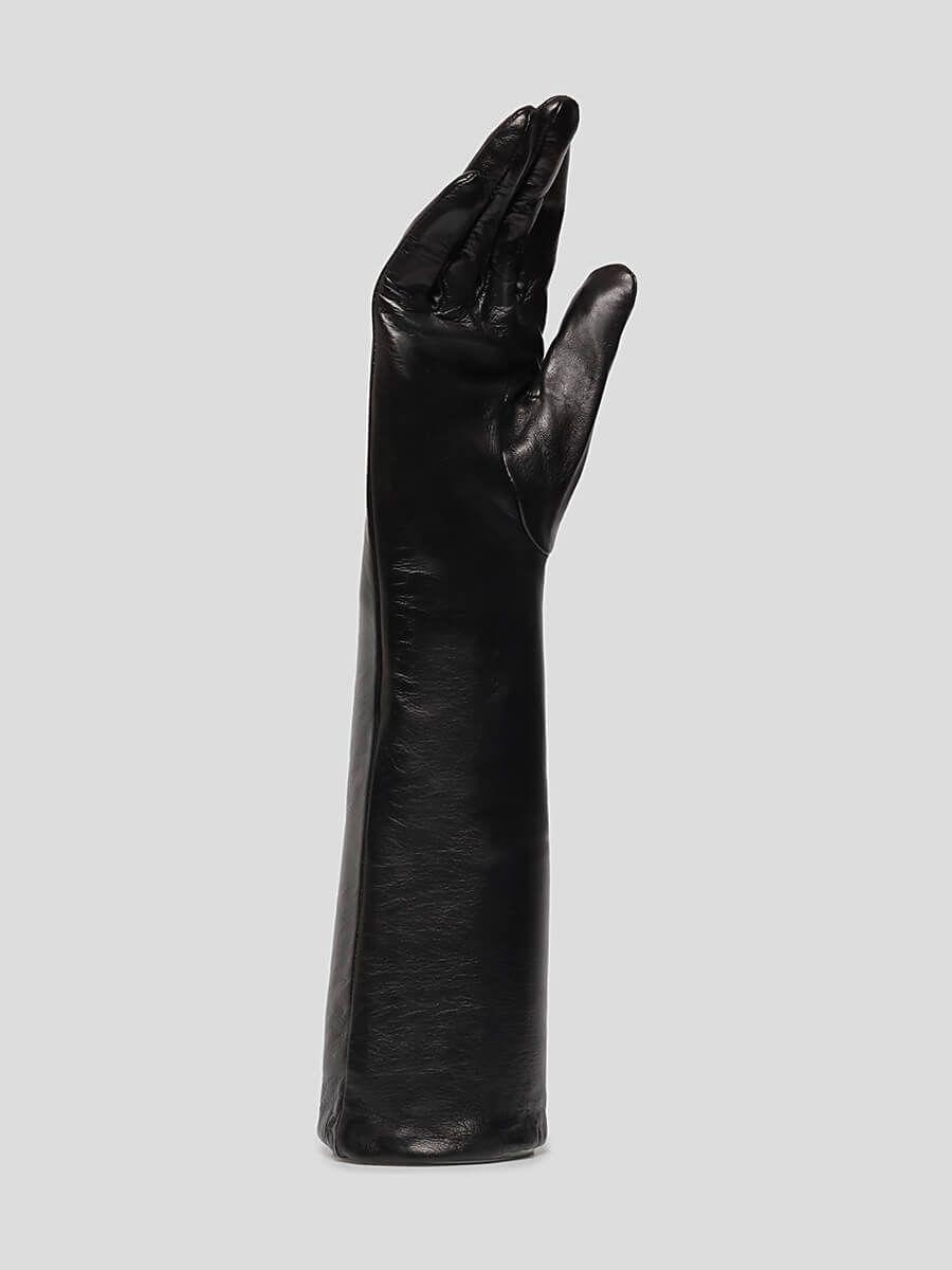 GL22017-01 Перчатки женский черный+натуральная кожа
