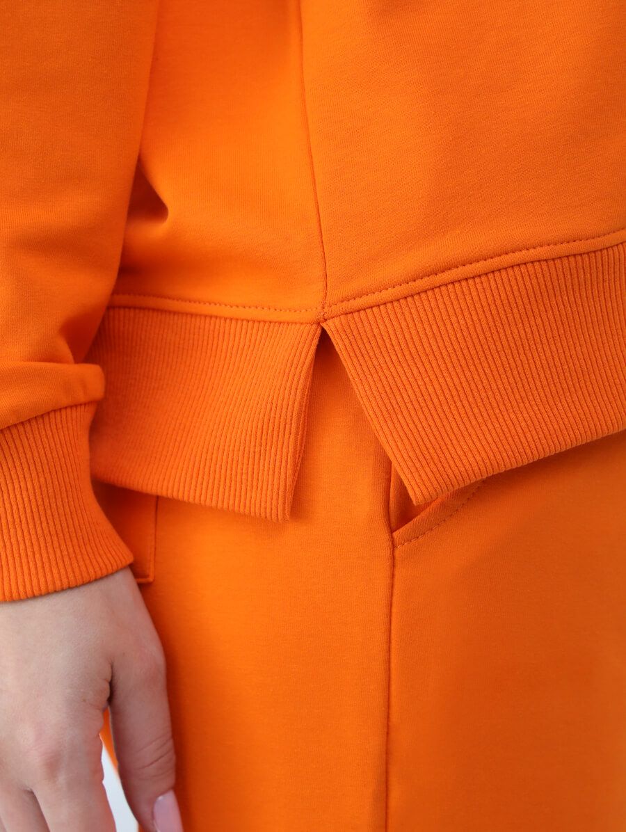 SP2206-12 Костюм спортивный (джемпер+брюки) женский оранжевый+95% хлопок, 5% эластан