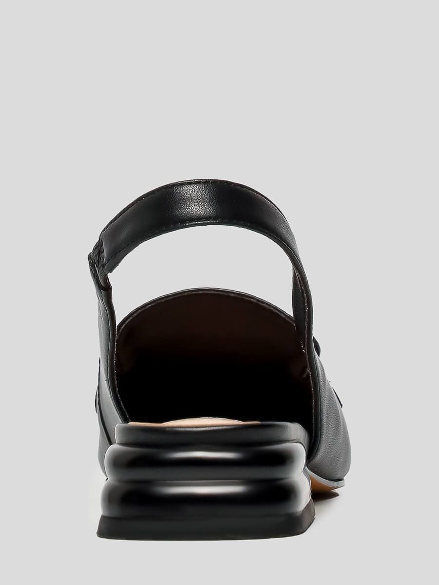 1846811 Туфли летние женский черный+натуральная кожа/полимерные материалы