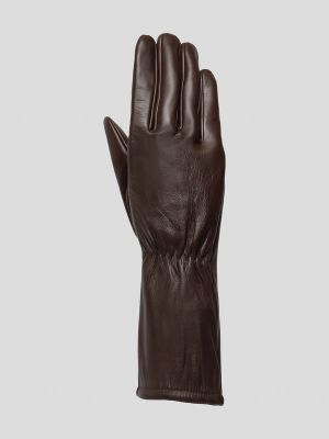GL22015-04 Перчатки женский коричневый+натуральная кожа